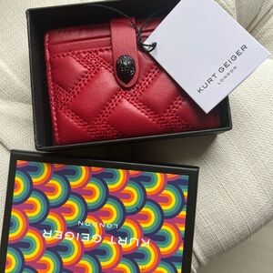 Kurt Geiger Vibrant Red Quilted Key & Card Holder